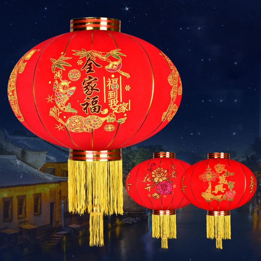 Japanese Lantern Paper - 防水ランタン,赤いブロッキング生地,春のフェスティバル,ペンダント,ランタン,38cm, 2021,中国の新しい年