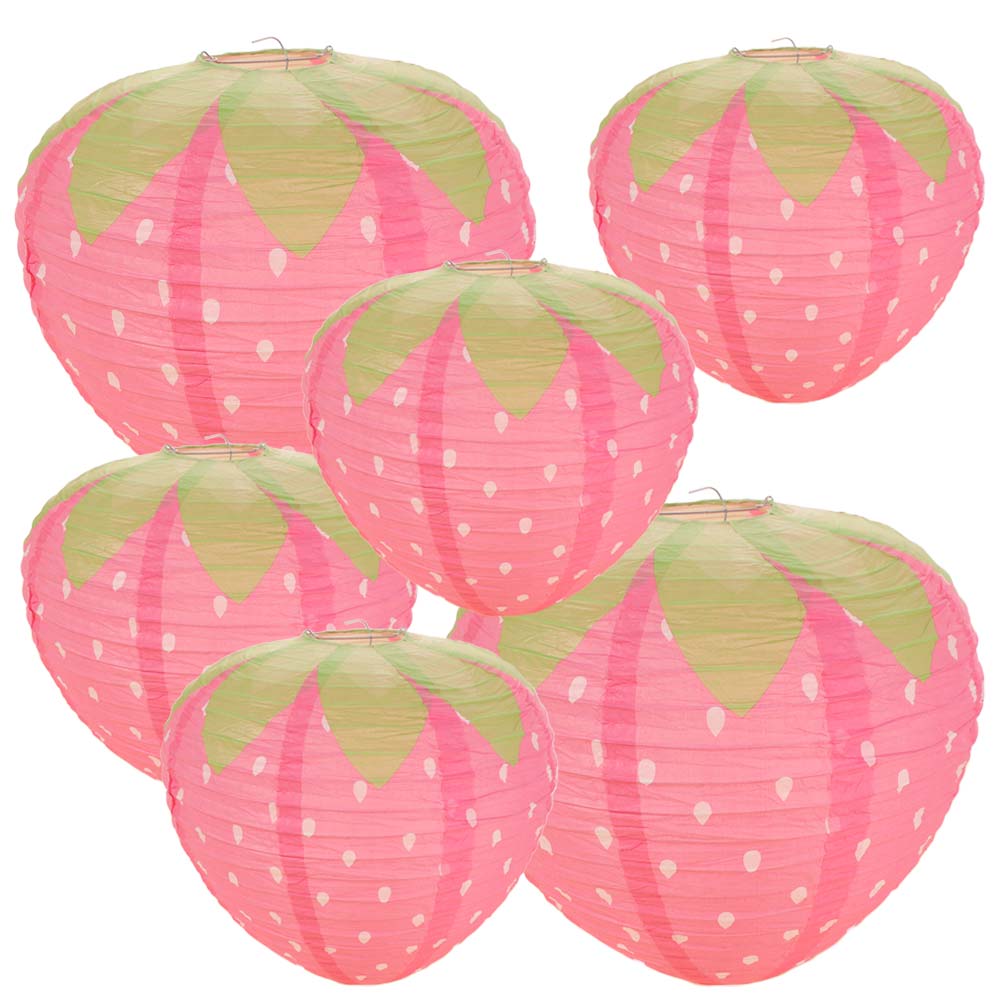 3D ピンクイチゴランタン ハンドヘルドフルーツテーマペーパ - Japanese Lantern Paper のレビューと価格