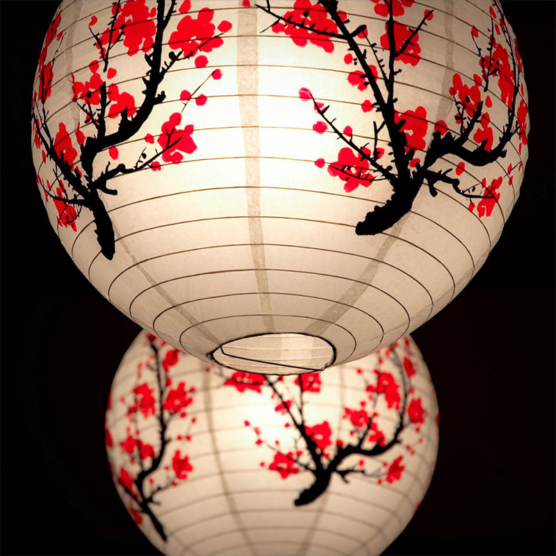1PC 梅提灯中国和風ハンギングランプ屋外ガーデン結婚式ホリ - Japanese Lantern Paper のレビューと価格