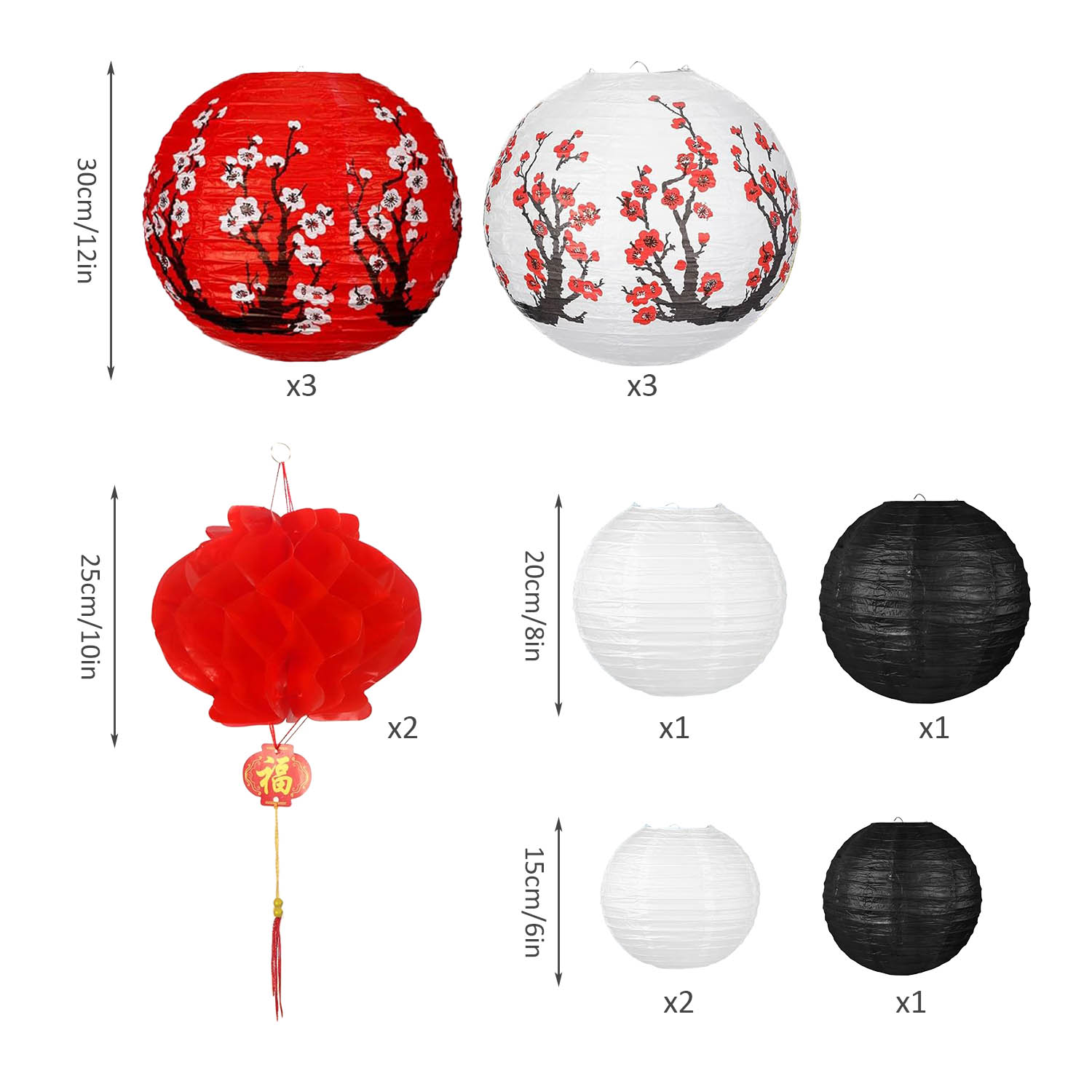 中国の日本の吊り提灯 桜付き - ラウンド 結婚式、誕生日、 - Japanese Lantern Paper のレビューと価格